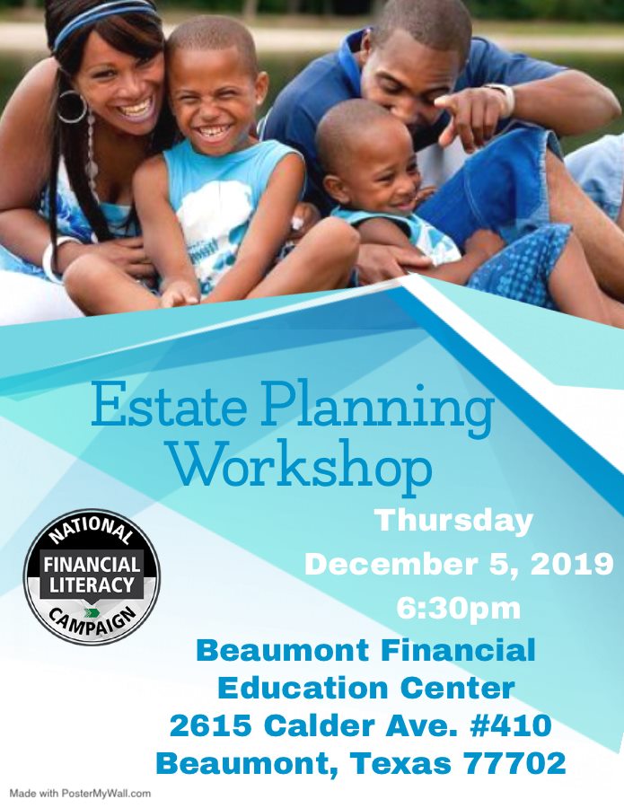 estate planning Beaumont, financial workshop Southeast Texas, debt relief Golden Triangle,