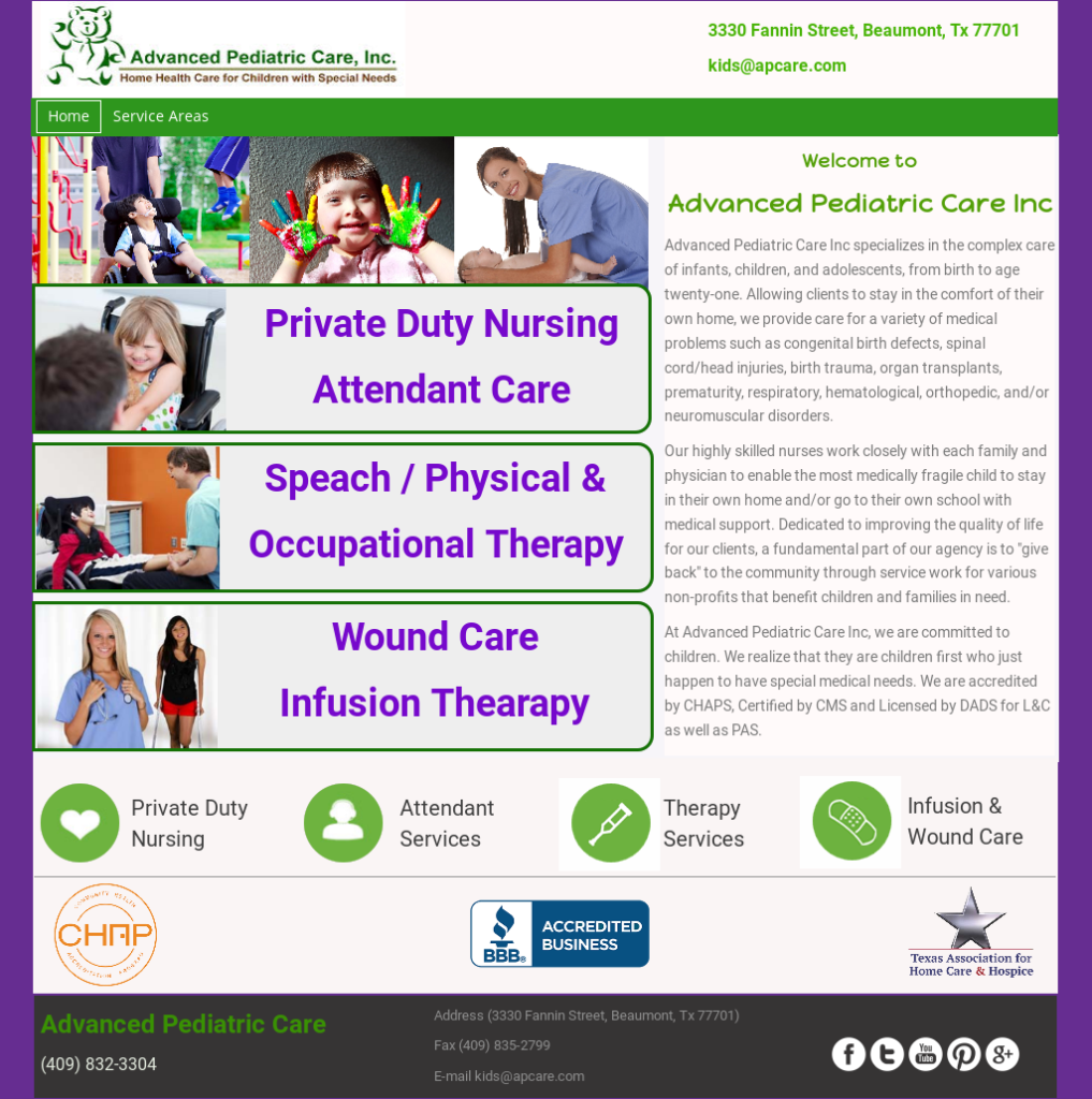 SETX Pediatric Home Health Provider Advanced Pediatric Care