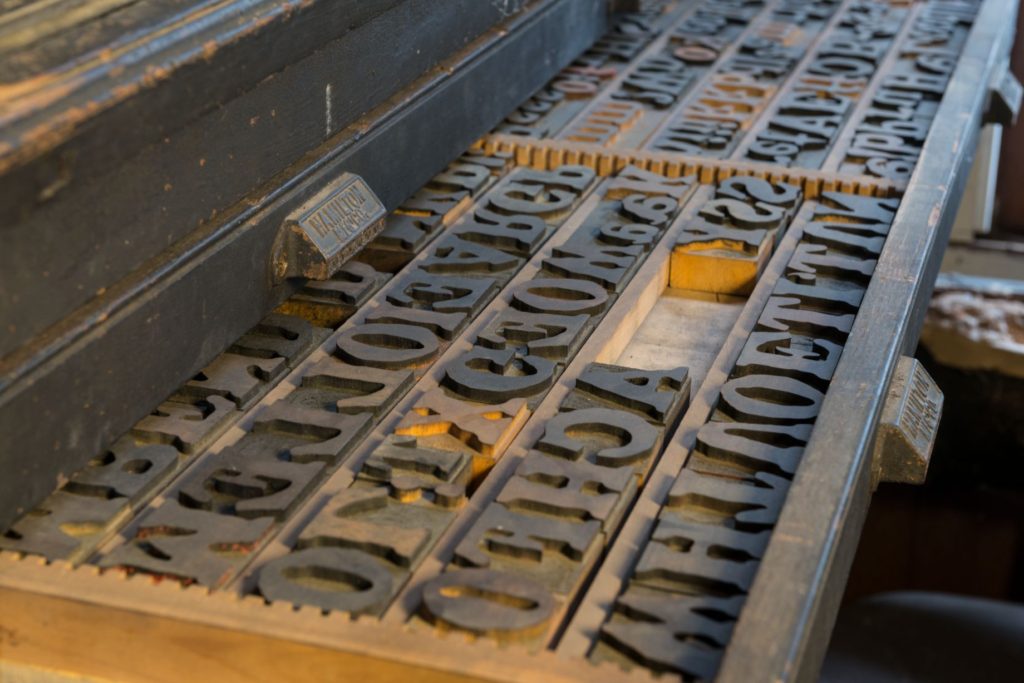 linotype Beaumont, printing press Spindletop Museum, printing press Lamar University.