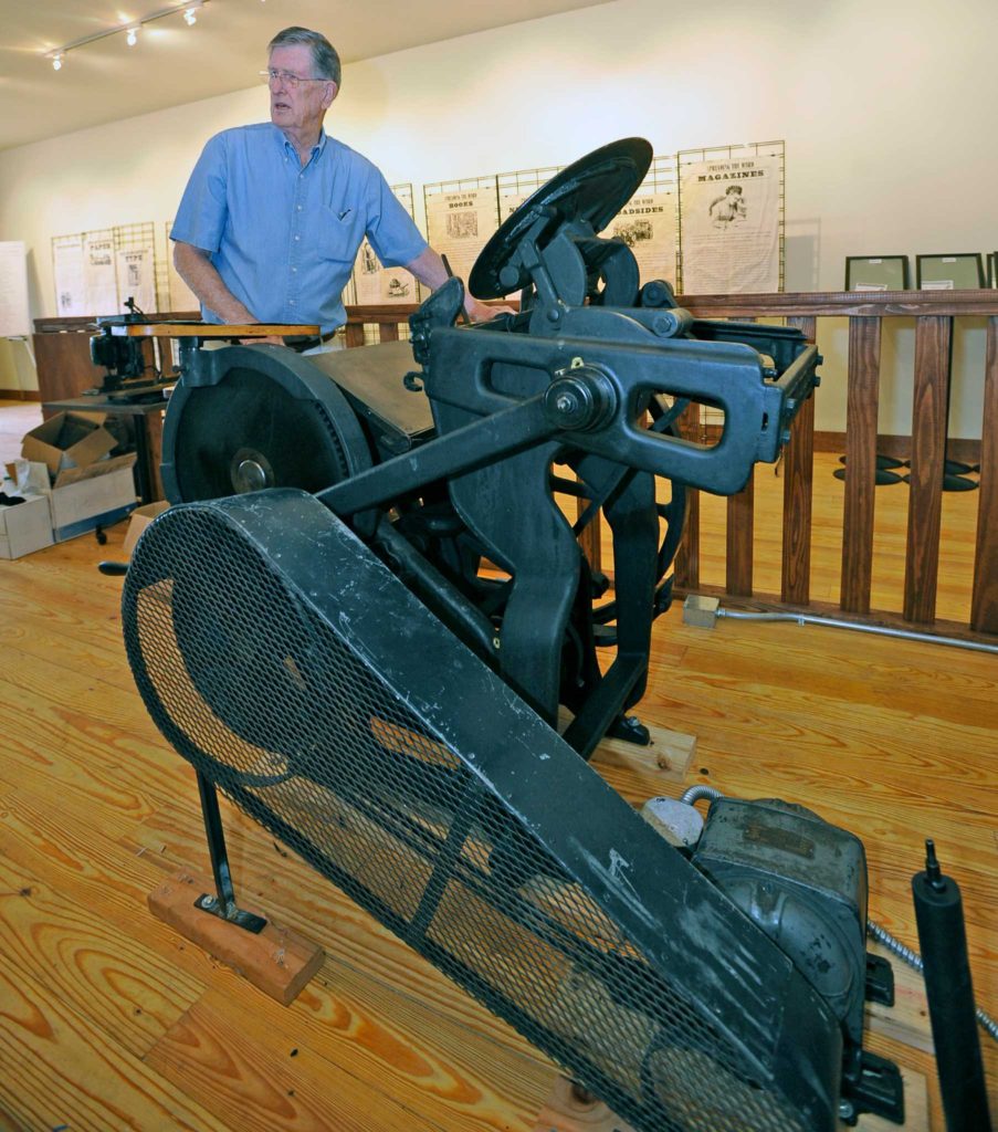 linotype Beaumont, printing press Spindletop Museum, printing press Lamar University.